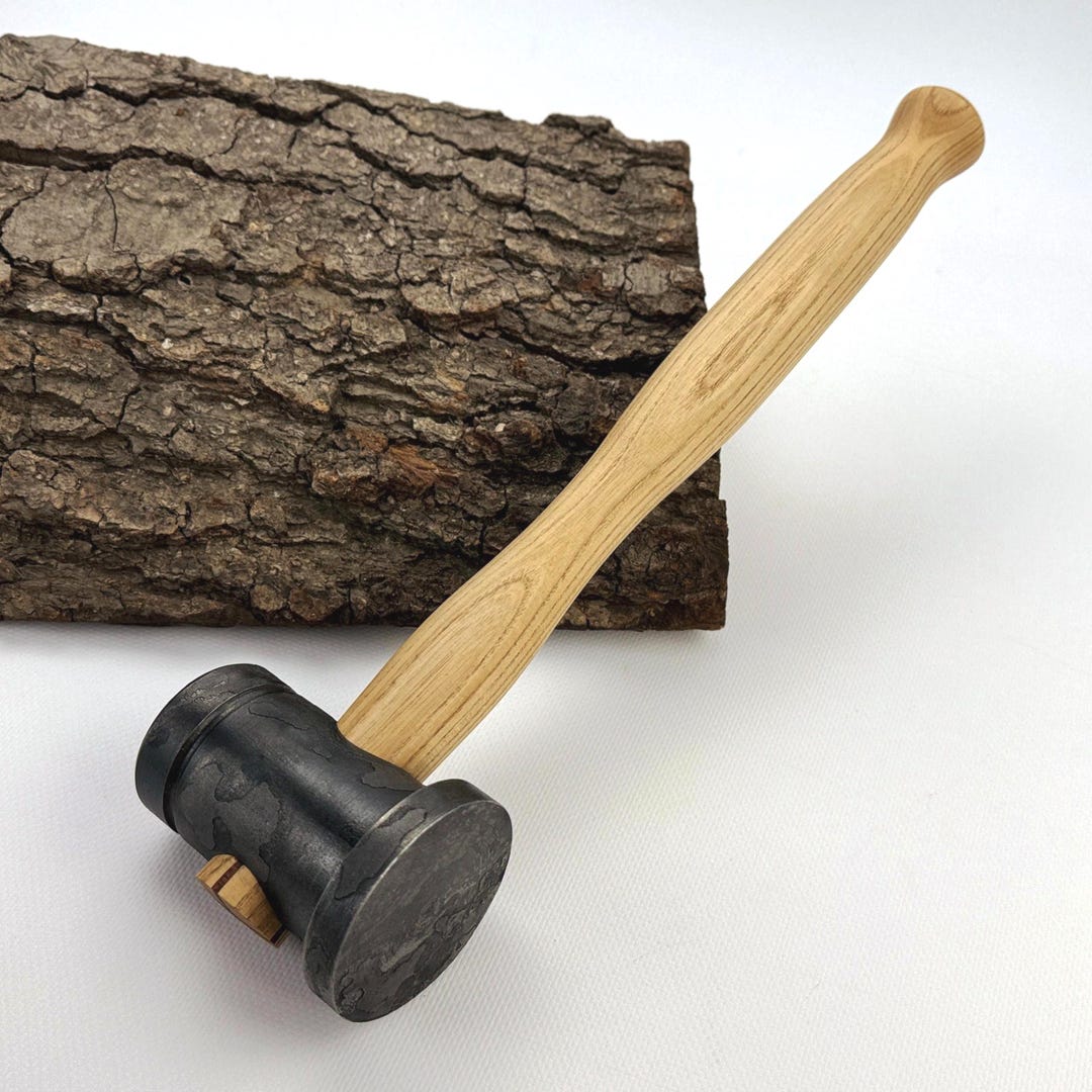Blacksmith's Rounding Hammer – Hand-forged 52100 Carbon Steel Head ...