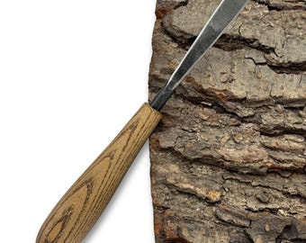 Detail Carving Chisel – Hand-Forged Carbon Steel Blade, Ash Wood Handle, Woodworking Chisel for Relief Carving, Sculpting & Fine Detail Work