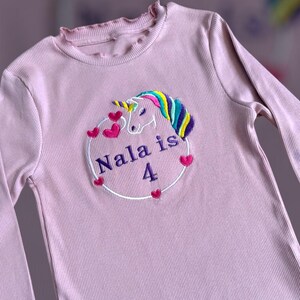 Personalised unicorn birthday top
