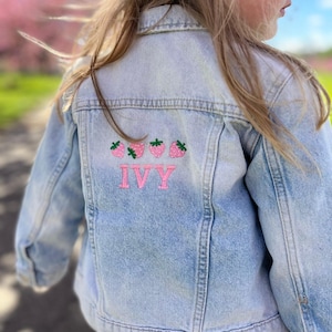 Personalised girls denim jacket