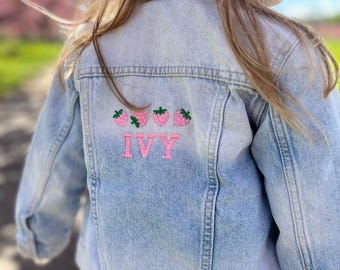 Personalised girls denim jacket