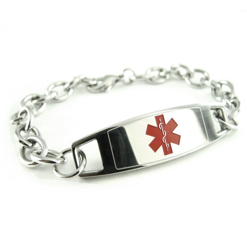 Medical Alert Bracelet Women Red With Free Custom Engraving - Etsy