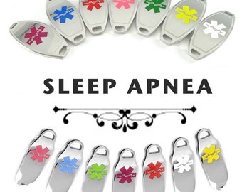 SLEEP APNEA Alert ID plate Pre-Engraved, for Stylish Beaded Bracelets