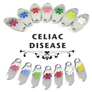 CELIAC DISEASE Medical ID plate Pre-Engraved, for Stylish Beaded Bracelets