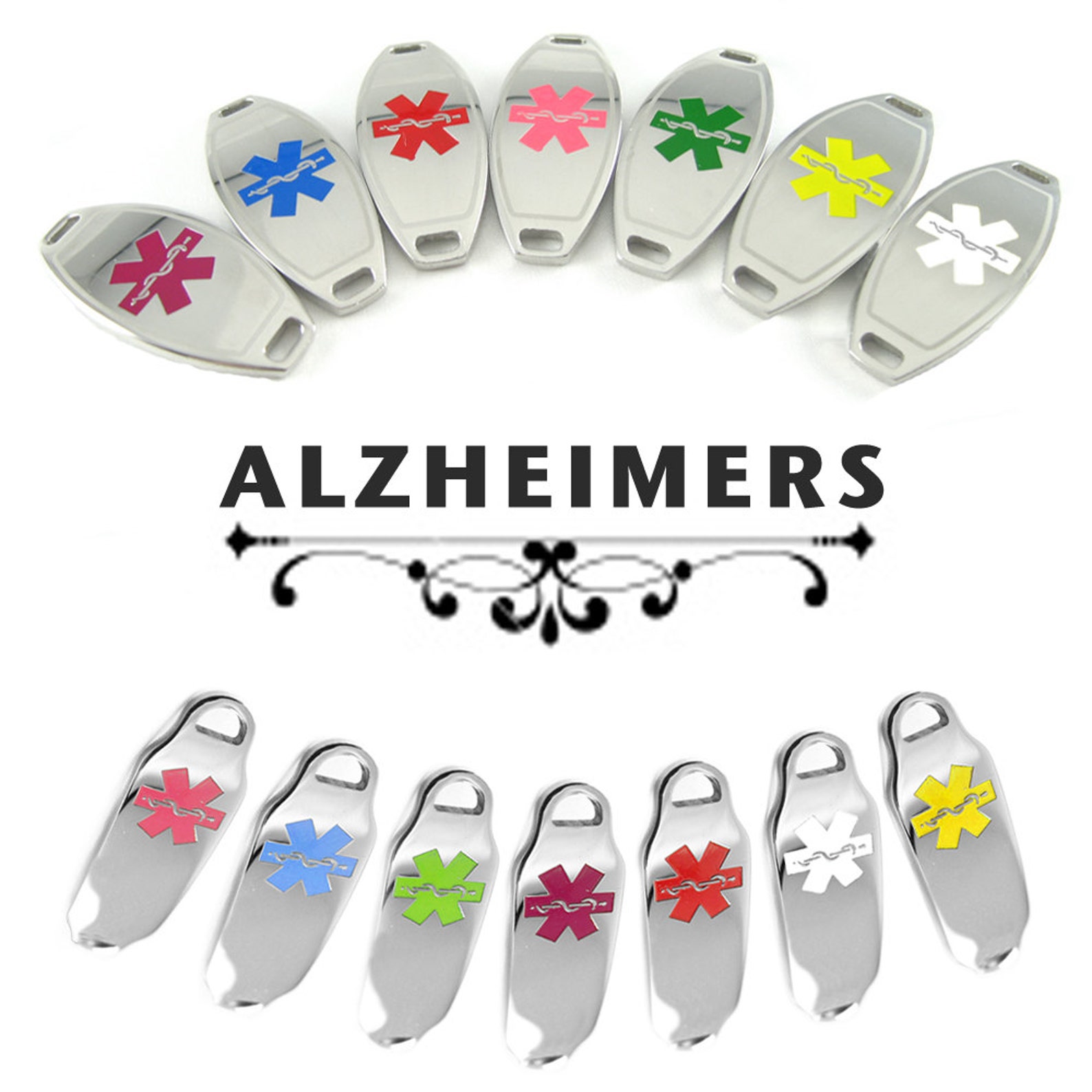 ALZHEIMERS Medical ID Plate Preengraved for Stylish Medical Etsy