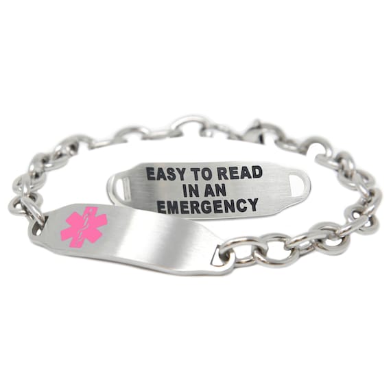 Custom Engrave Medical Alert ID Bracelets, Length Adjustable Stackable  Bracelet - Engrave On Canada