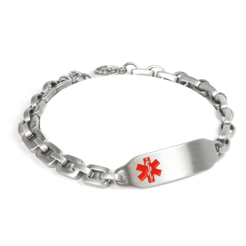 Ships from USA Personalized Black Stainless Steel Curb Link ID Bracelet Engraved Free