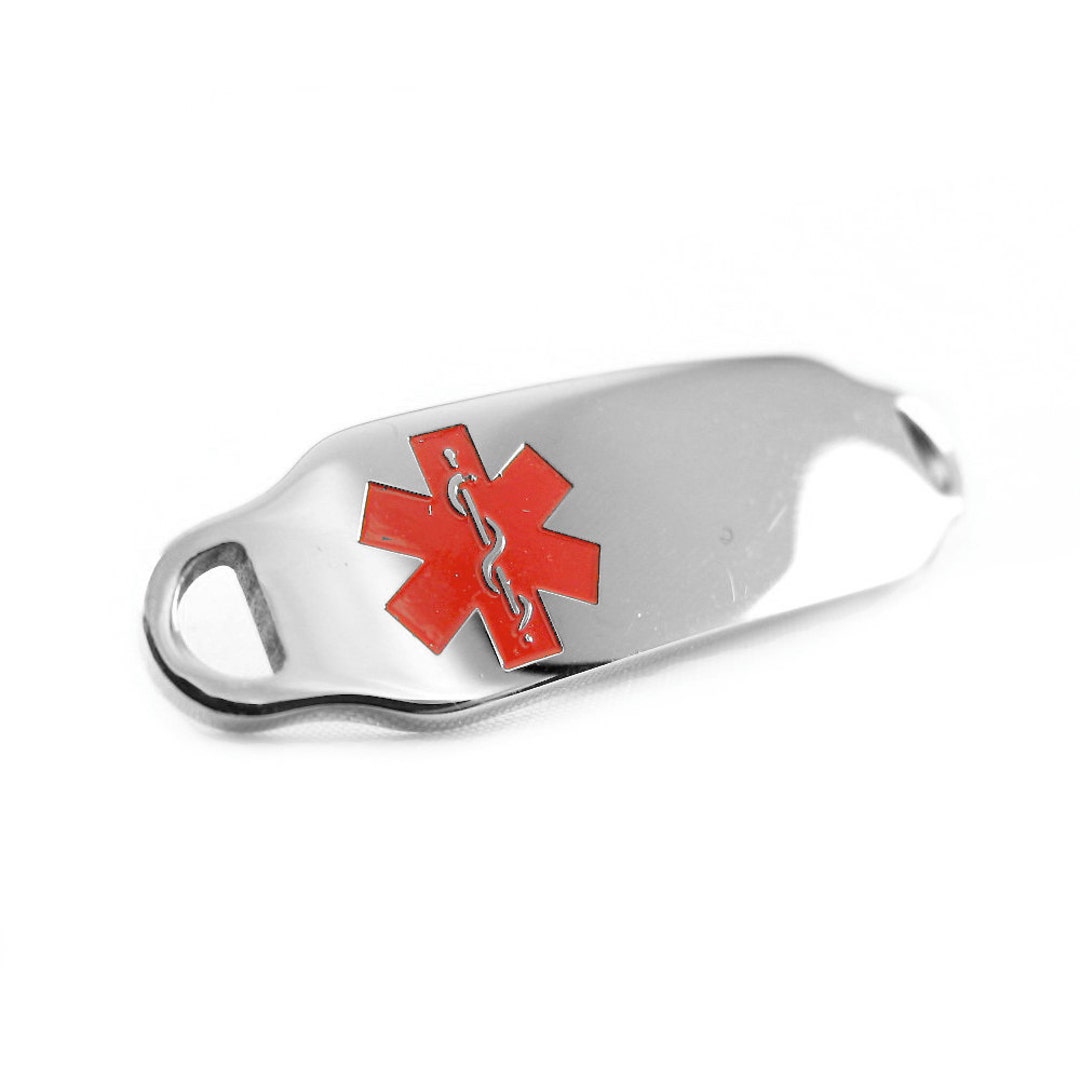 Brushed Steel Medical Alert ID Plate for Beaded Bracelets - Etsy