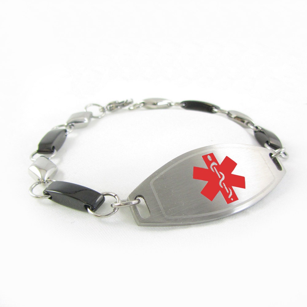 Custom Medical Alert Bracelet Ladies With Free Engraving 316L - Etsy