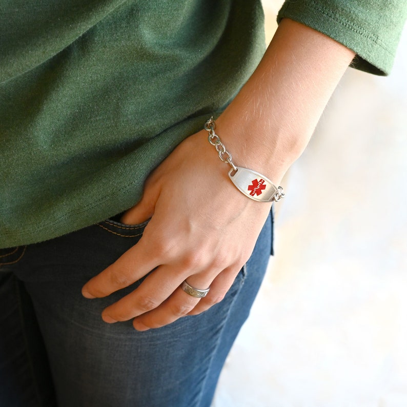 Zircobic Notfallarmband Edelstahl - Lasergravur Für Medizinische Hinweise