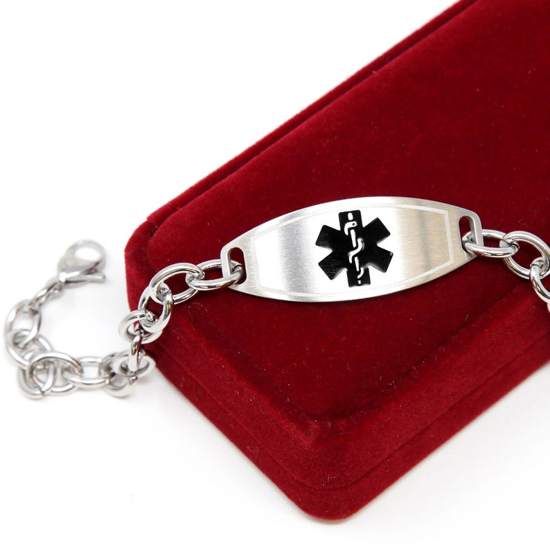 Medizinisches Alarm Armband Edelstahl - Personalisierte Gravur Für Notfälle