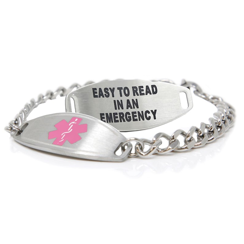 Custom Medical Alert Bracelet Women With Free Engraving 316L Etsy