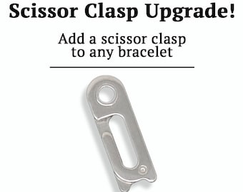 Scissor Clasp Upgrade, Add an Ultra-Secure Scissor Clasp to our Medical ID Bracelets