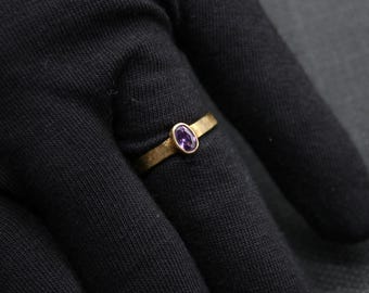 Handmade Amethyst Ring In 925 Sterling Silver, Oval Purple Gemstone Ring For Women, Minimalist Jewelry Gift For Her, Solid Silver Ring