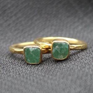 Raw Emerald Gemstone Ring In 925 Sterling Silver, Handmade Boho Statement Jewelry, Unique Engagement Gift For Her, Anniversary Or Birthday