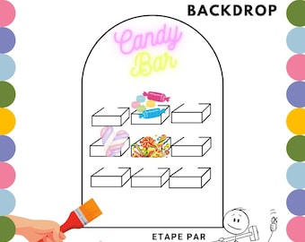 Guide Manual Construction Instruction Make candy bar wall alone step by step event decoration event