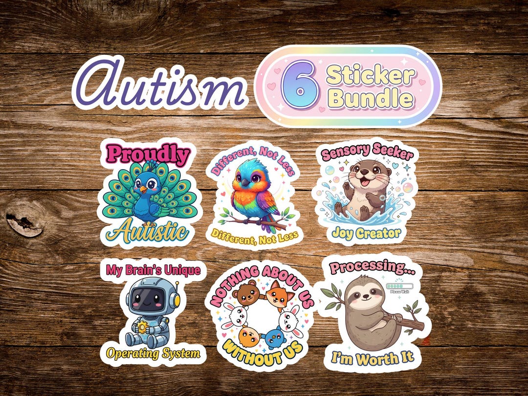 Kawaii Neurodiversity Pride Stickers: Autism & ADHD Affirmations (set ...