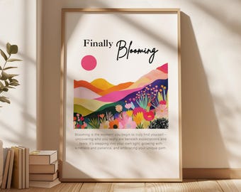 Neurodiversity Affirmation Print | ADHD & Autism Gift | Blooming Wall Art | Self Acceptance Poster | Neurodivergent Woman Decor