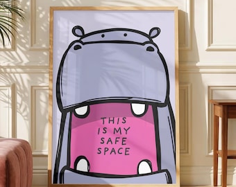 This Is My Safe Space Poster | Neurodiversity Wall Art | Autism ADHD Decor | Sensory Friendly Room | Inclusive Kids Room Art | Digital