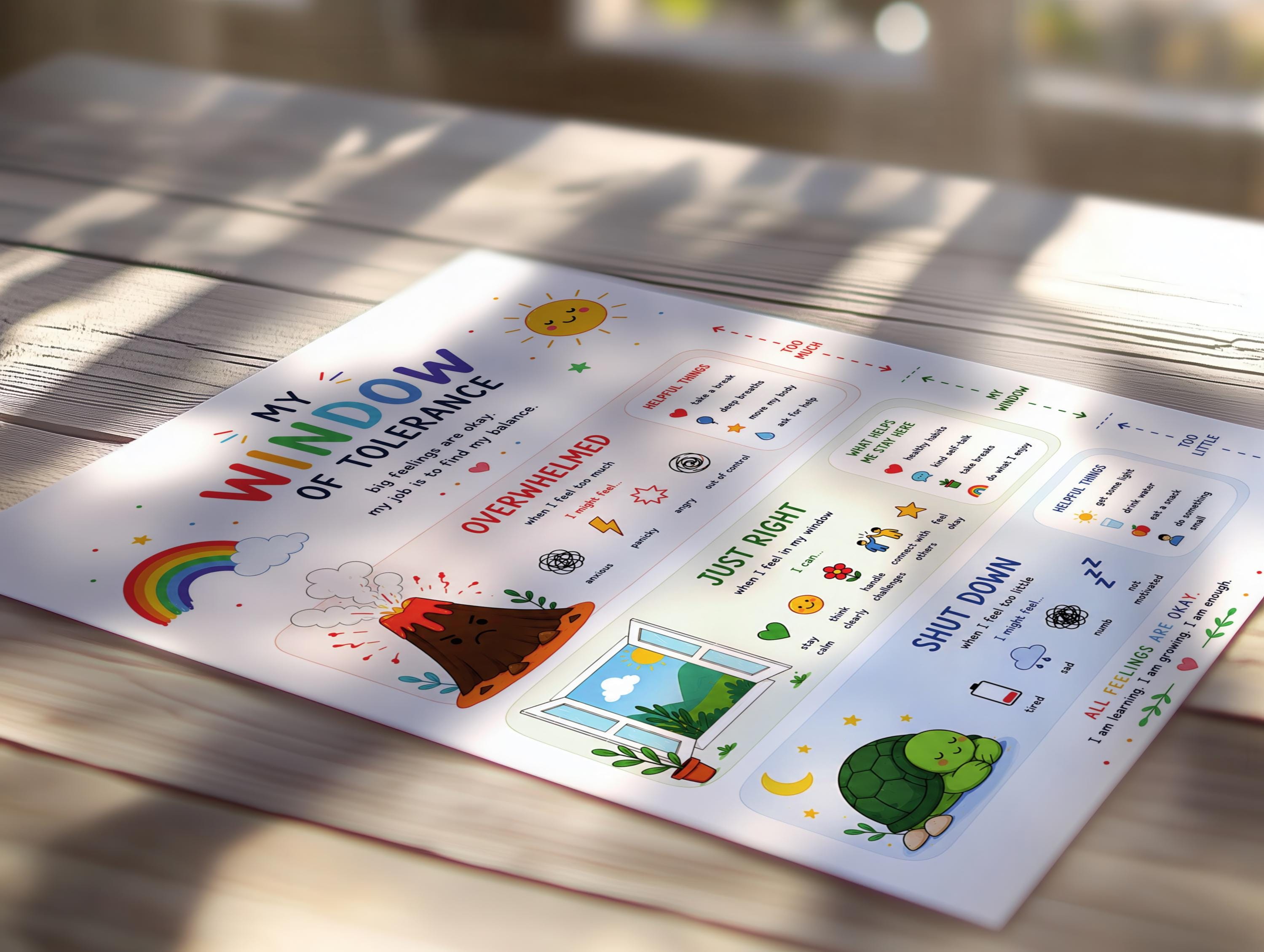 Window of Tolerance Poster for Kids | Emotional Regulation Chart ...
