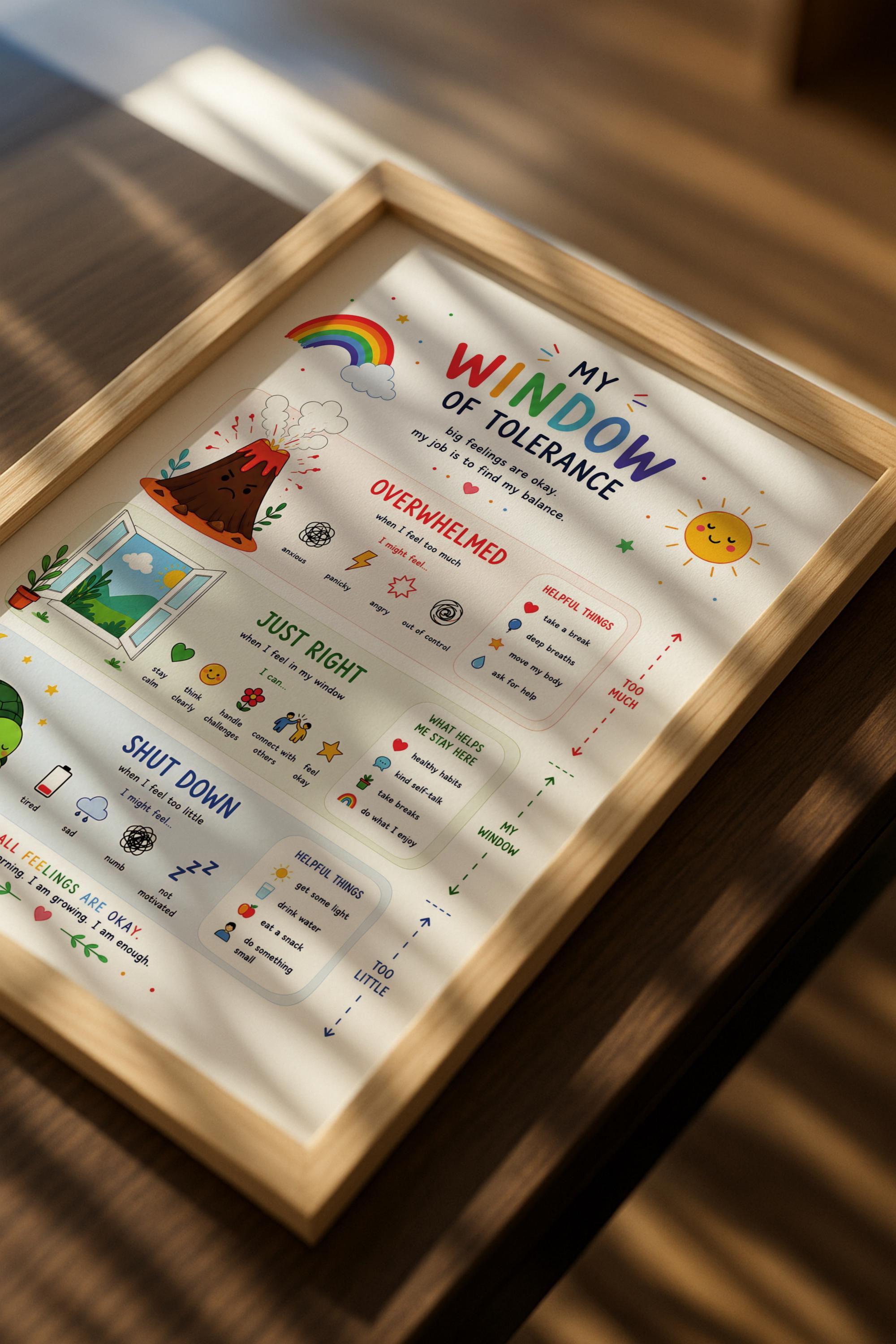 Window of Tolerance Poster for Kids | Emotional Regulation Chart ...