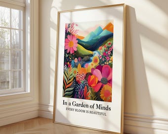 Neurodiversity Floral Poster: Inclusive Classroom & Therapy Decor (Digital Download)