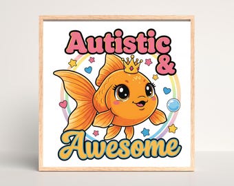 Autistic & Awesome Poster | Autism Classroom Decor | Neurodiversity Printable | Special Education Wall Art