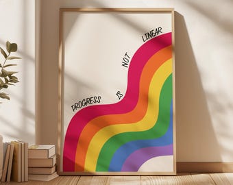 Rainbow Progress Print | Mental Health Affirmation Poster (Digital Download)
