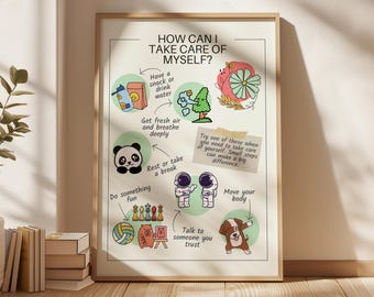 Self-Care Visual Guide Poster: Neurodivergent Kids, Autism + ADHD. Special Education Tools. Inclusive Classroom.