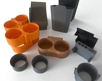 Accesorios de consola y bandeja impresos en 3D para VW ID.Buzz (Segunda opción - Errores menores)