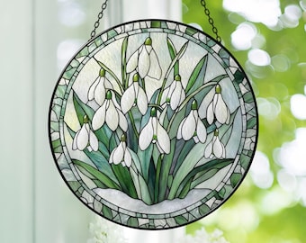 Vitral em forma de flor de campânula, decoração para janela, enfeite de vidro para guardar como lembrança, ornamento botânico de vidro em forma de campânula.