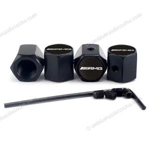 AMG caps for Mercedes Benz anti-theft black for tire valves and wheels.