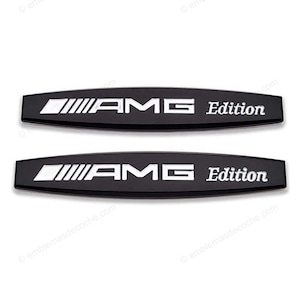 2 x AMG Edition Logo Emblem Side Black for Mercedes Benz Sticker