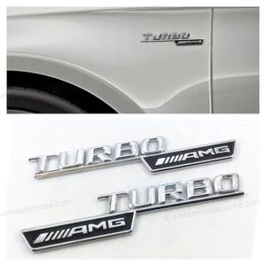 2 x Emblem Logo Turbo AMG Side for Mercedes Benz Sticker