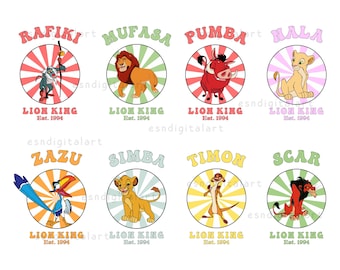 Lion King SVG Bundle, Simba Timon Pumbaa Clipart, Cricut Sublimation Files, Instant Printable Art, Family Trip Svg, Family Vacation Png