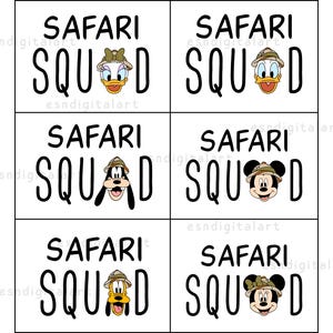Safari Squad SVG Bundle, Mouse and Friends Safari Cut Files, Family Trip Shirt Design, Digital Safari Clipart, Cricut Files, Family Vacation