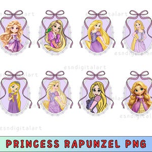 Rapunzel Watercolor Png Bundle, Princess Rapunzel Clipart, Cute Tangled Png, Rapunzel Sublimation, Rapunzel Print, Girls Room Decor, Digital