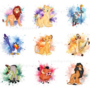 Lion King aquarel png, Lion King Clipart, Safari Animal Png, Lion King Clipart, Simba Png, Nala Png, Mufasa Png, Digitale Print