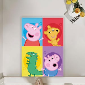 Alfombra infantil con diseño de cerdito - Colorida alfombra infantil - Adorable alfombra de piso con personaje - Decoración infantil - Alfombra de poliéster