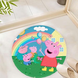 Alfombras redondas de Peppa Pig - Múltiples diseños - Alfombra infantil - Alfombra de poliéster