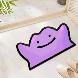 Deliciosa alfombra de piso con manchas moradas: una adición divertida y alegre para iluminar la decoración de su hogar. Alfombra de poliéster.