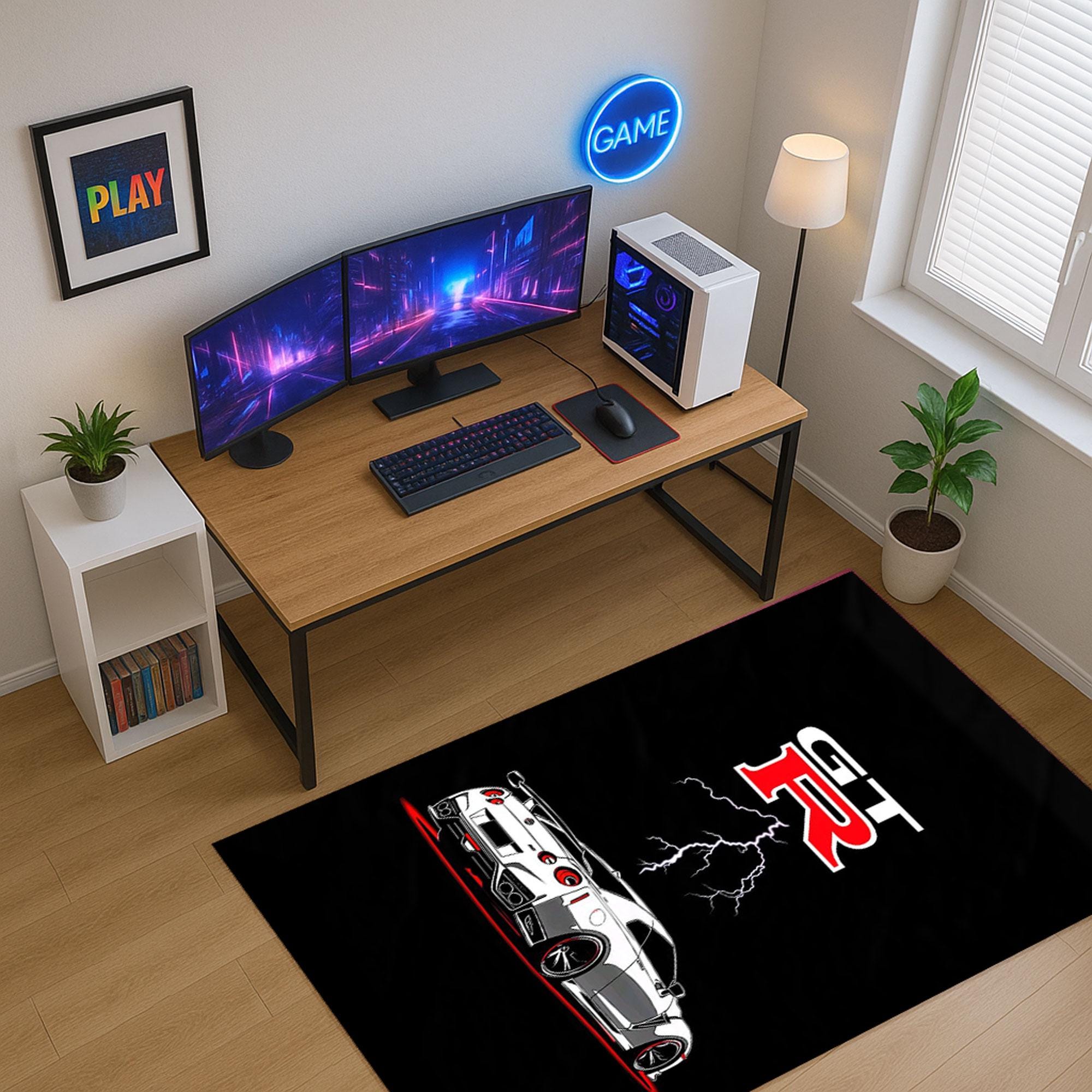 Car Rug Men Supercar Gaming Rug – Premium Car Enthusiast Floor Mat for Gamer Rooms ...