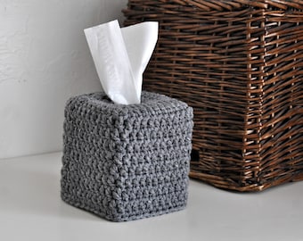 Bulky Knit Design Tissue Box Cover Nursery Decoration Rustic Home Decor Custom Colors