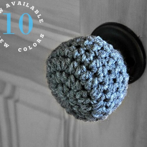 Padded Door Knob Cover Wall Protector Modern Design Crocheted Etsy