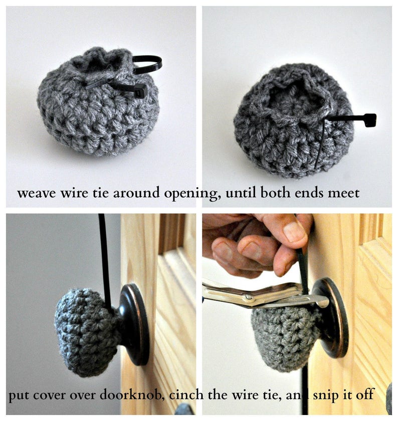 Ball Shaped Door Knob Covers Modern Design Toddler Protection Crocheted Home Decor Custom Colors Sphere image 7