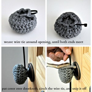 Child Safe Door Knob Covers Modern Design Toddler Protection Crocheted Home Decor image 5