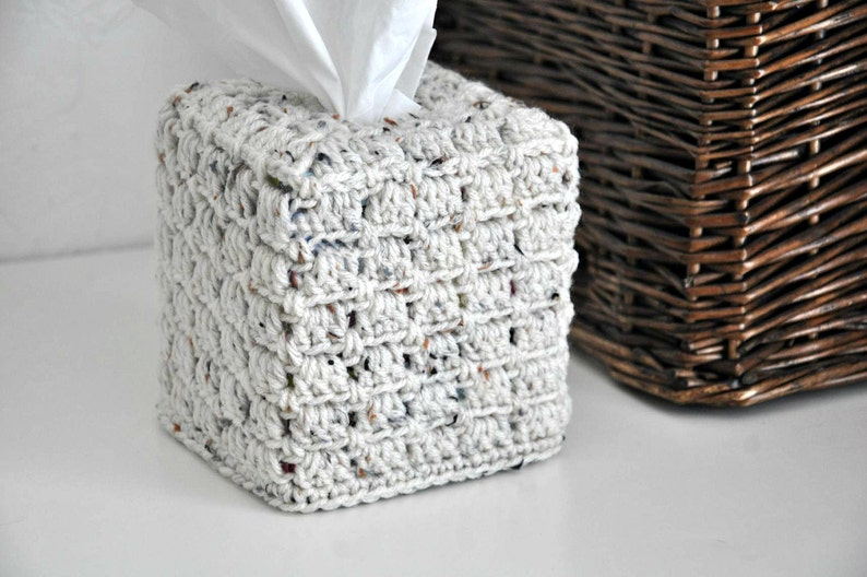 Square Tissue Box Cover Rustic Decor Home Decoration Woodland Nursery Granny Chic image 2