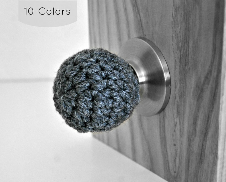 Ball Shaped Door Knob Covers Modern Design Toddler Protection Crocheted Home Decor Custom Colors Sphere image 1