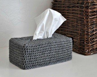 Modern Tissue Box Cover Grey Home Decor Custom Colors