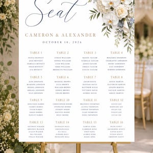 Destination Wedding Seating Chart – Custom Floral Beach Table Board